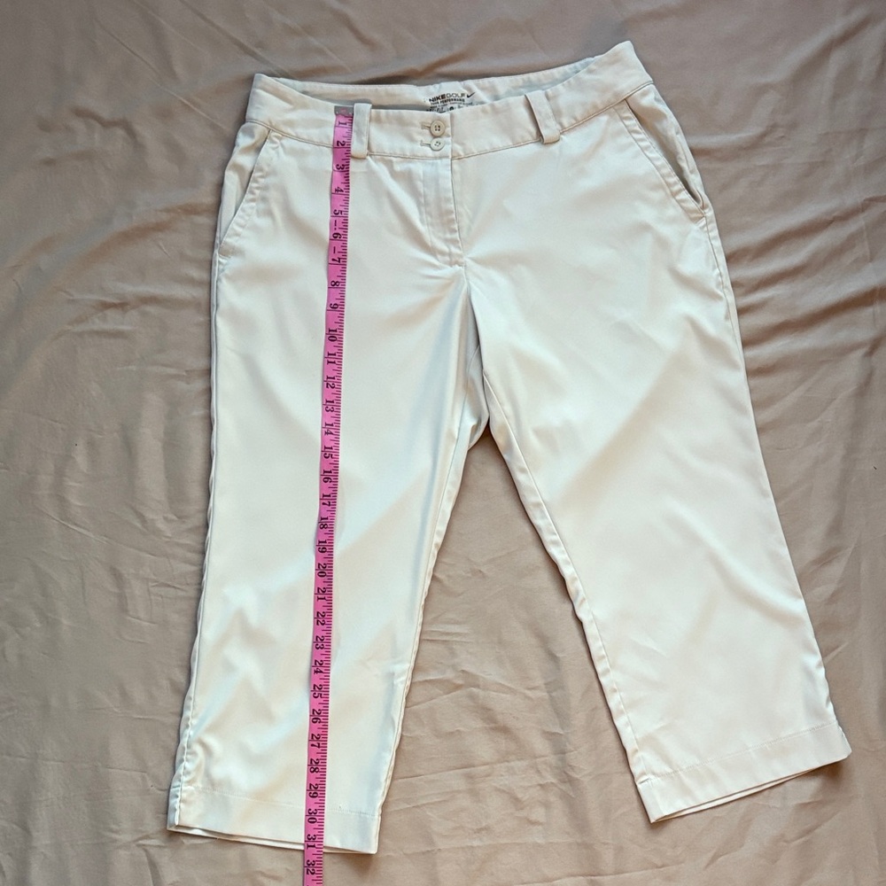 Nike Golf Dri-Fit Light Khaki Cropped Pants Tour Performance Size 12 - Picture 5 of 6